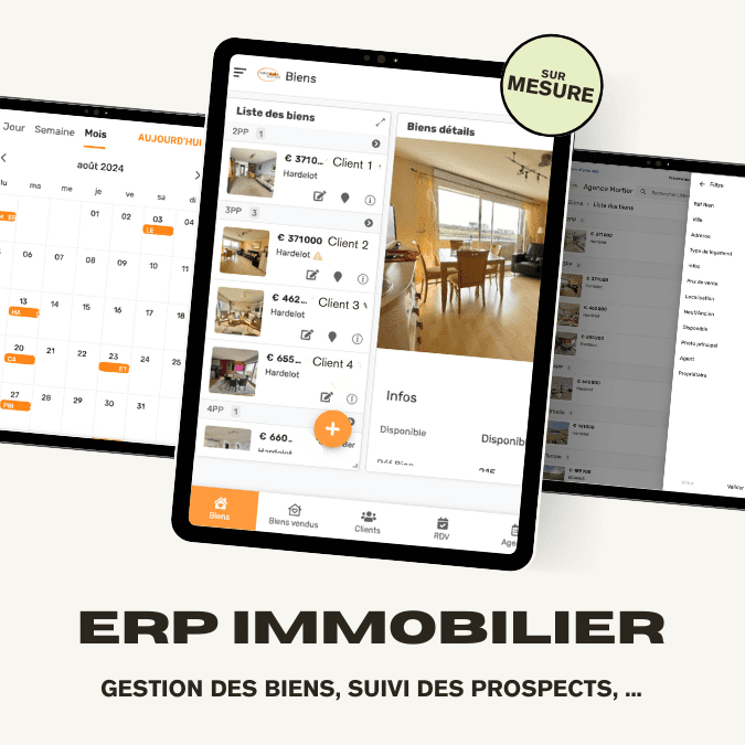 Application pour gérer les biens, prospects et rendez-vous en agence immobilière