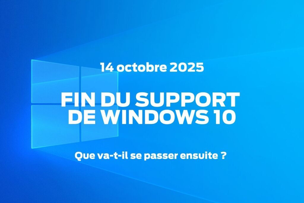 Alerte de fin de support Windows 10 sur un écran d’ordinateur.